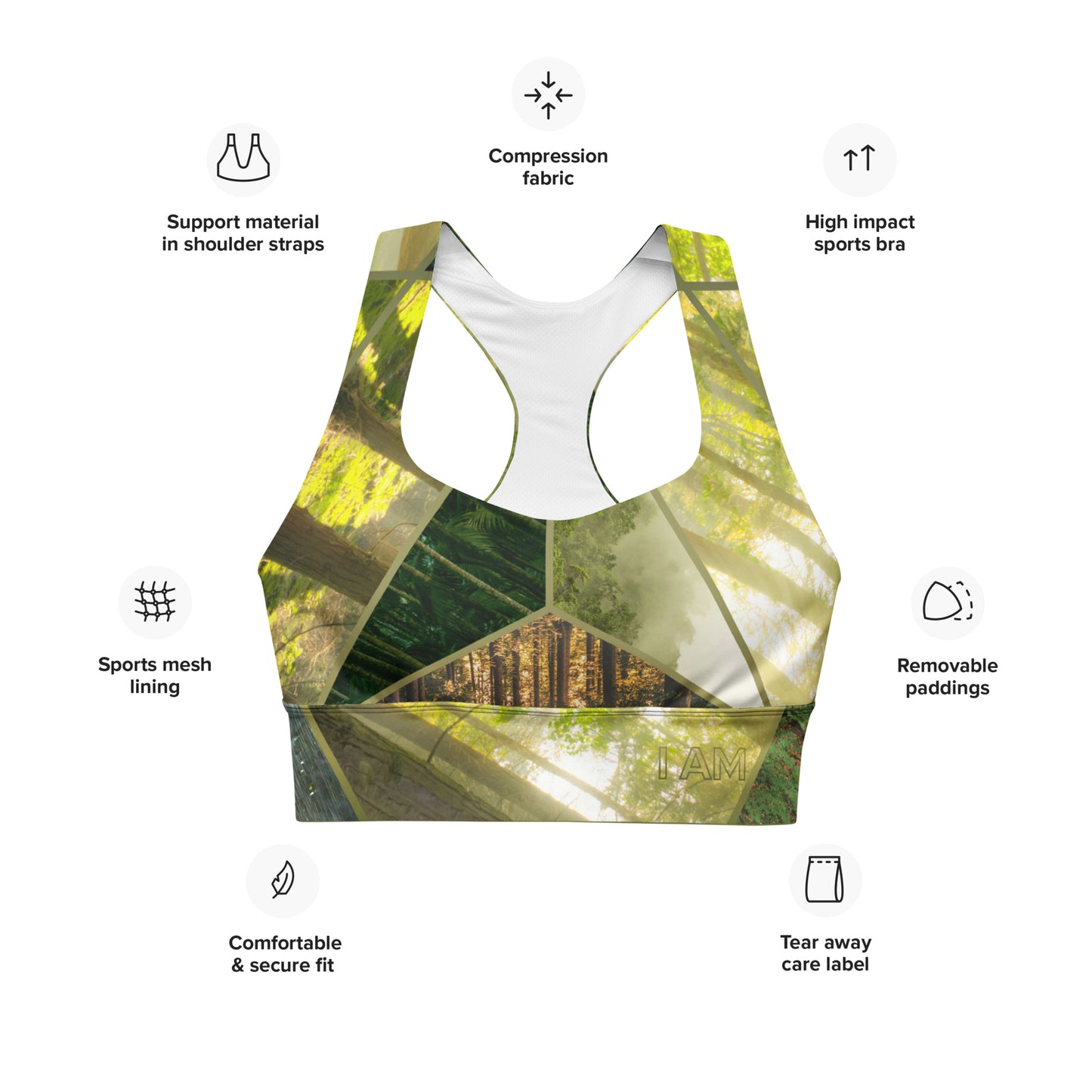 I Am Balanced (Earth)- Longline sports bra