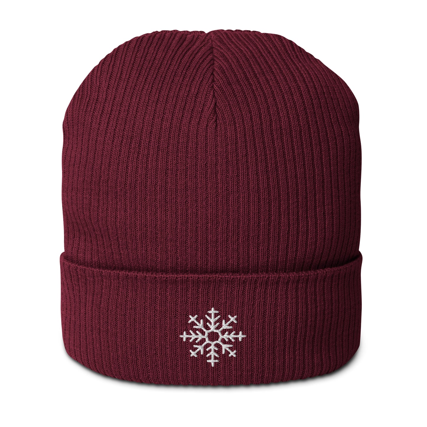Organic Cotton Beanie with Snowflake | Eco-Friendly Winter Hat