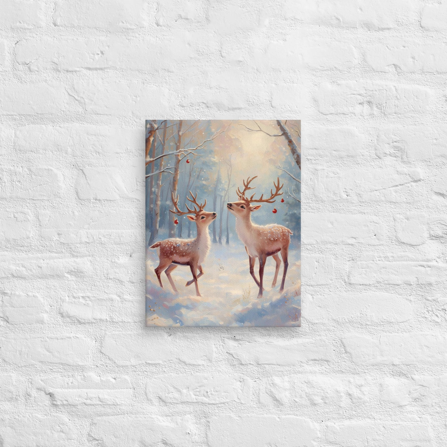 Reindeer Holiday Wall Art Canvas