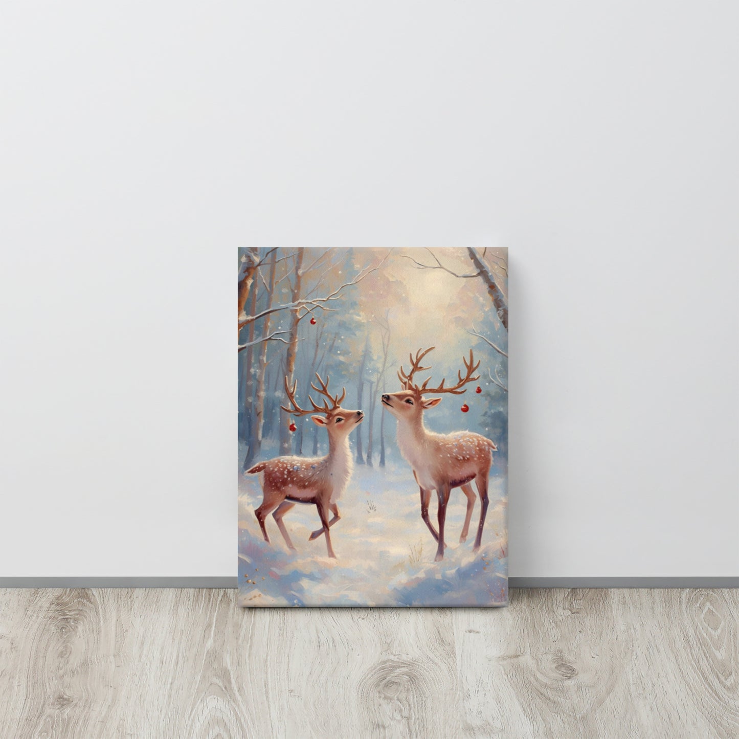 Reindeer Holiday Wall Art Canvas