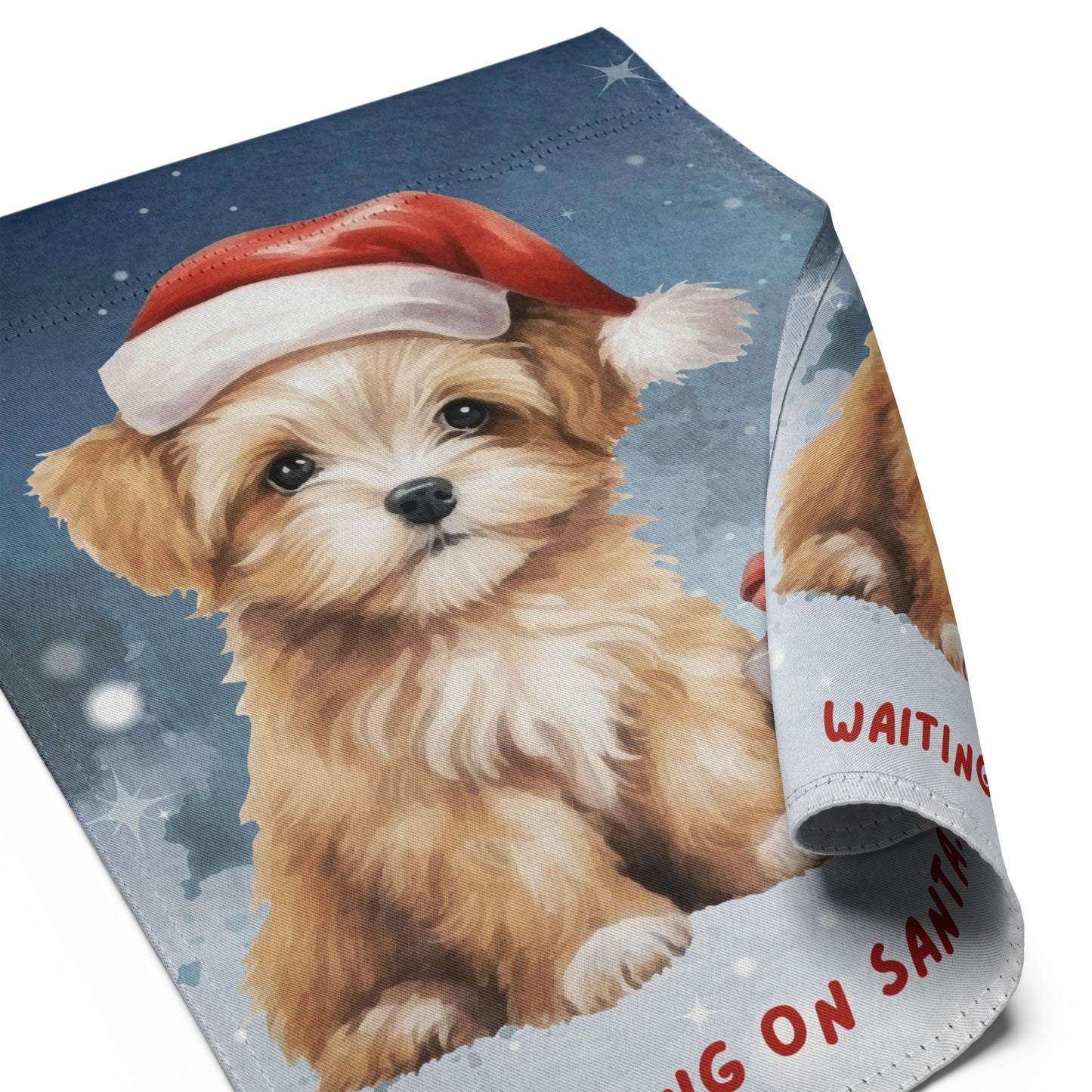 Cute Puppy Holiday Flag- Waiting On Santa