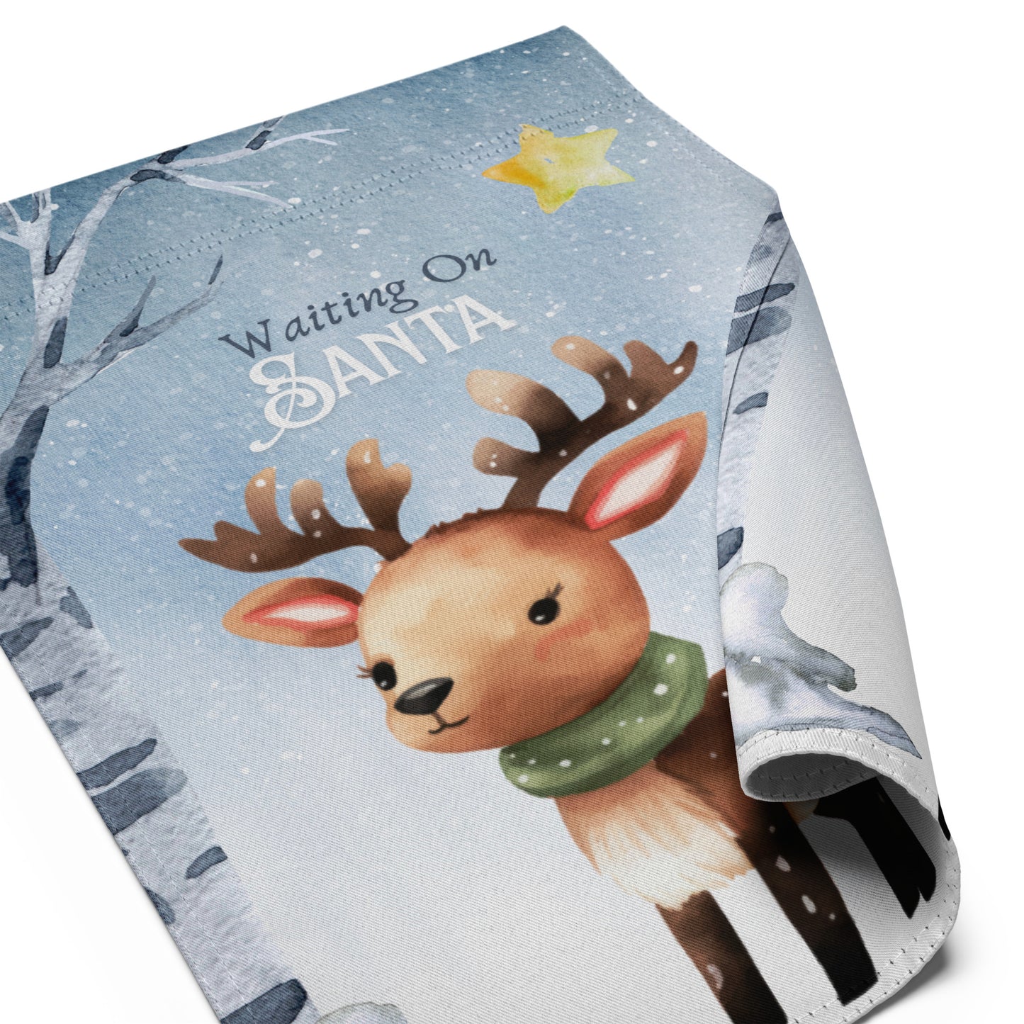 Snowy Reindeer Christmas Garden Flag – Waiting on Santa
