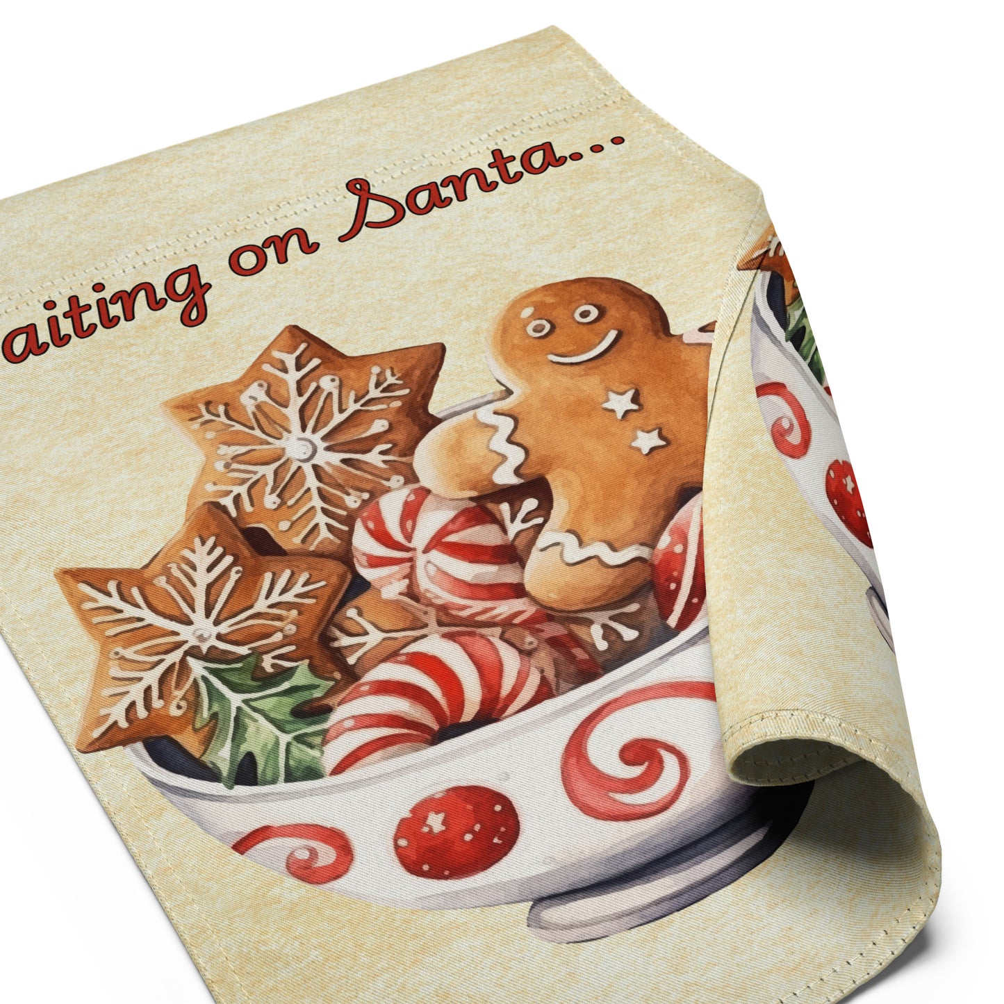 Cute Christmas Yard Flag Gingerbread- Waiting On Santa